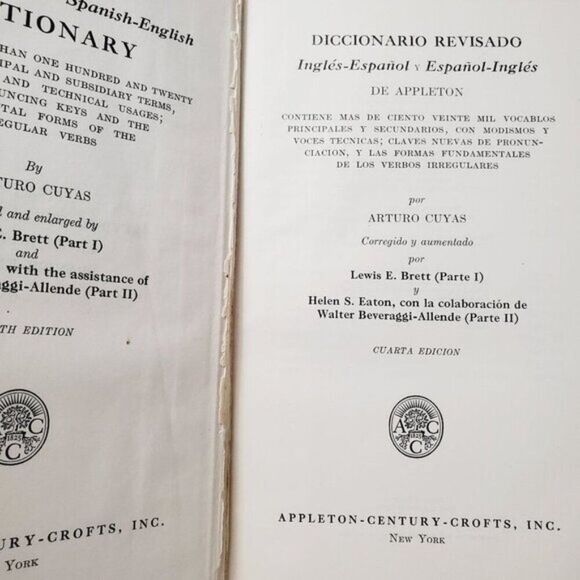 Vintage 1950s Appleton's new cuyas english-spanish hardcover - Picture 8 of 10